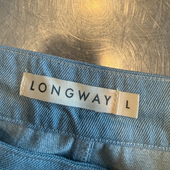 LONGWAY CALIFORNIA, Baggy Tie Pant, Large, Bleached Denim - Picture 1 of 4